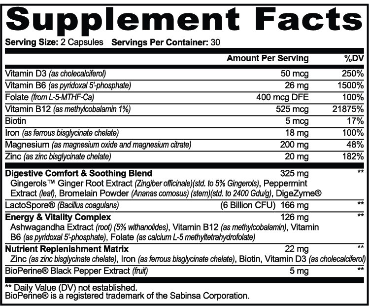 TAMAM GLP-1 Support bottle with capsules on white