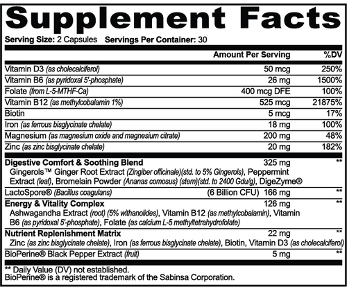 TAMAM GLP-1 Support bottle with capsules on white